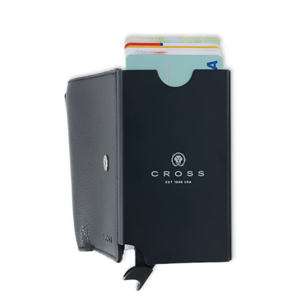 VOLT AUTOMATED CARD CASE WALLET RFID BLACK WITH GIFT MASK
